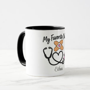 Taza Mi enfermera favorita estetoscopio vendaje jeringa