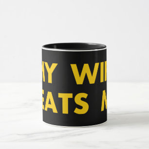 Taza Mi esposa me golpea con diversión retro vintage