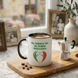 Taza Mi familia orgullo de obra maestra italiana de los