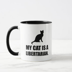 Taza Mi gato es un político divertido libertario