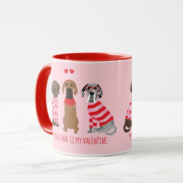 Taza Mi Gran Danés Es Mi San Valentín (Anverso izquierdo)