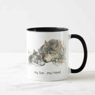 Taza Mi hijo...mi amigo Watercolor Wolf Art