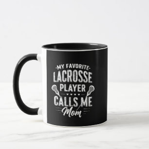 Taza Mi jugador favorito de Lacrosse me llama mamá