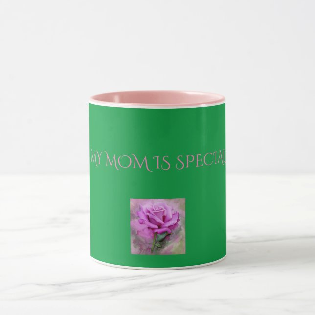 Taza 'MI MADRE ES ESPECIAL' rosa/verde de dos tonalidad (Centro)