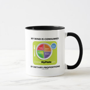 Taza Mi mente es consumida por proporciones dietéticas
