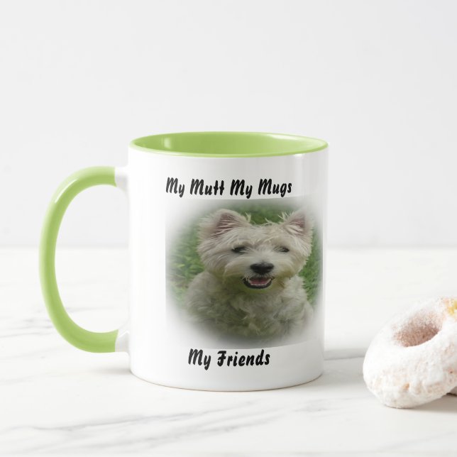 Taza Mi Mutt Mi Mug Mis Amigos. (Con donut)