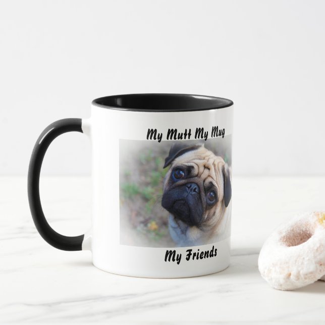 Taza Mi Mutt Mi Mug Mis Amigos. (Con donut)