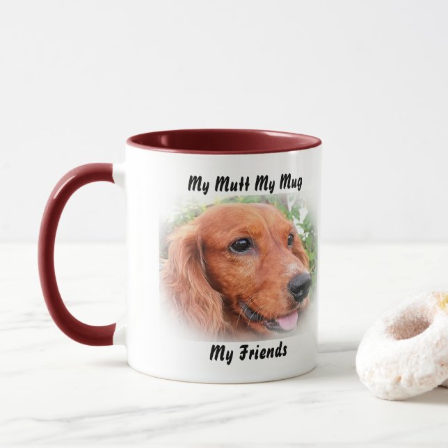 Taza Mi Mutt Mi Mug Mis Amigos. (Con donut)