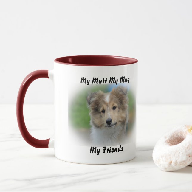 Taza Mi Mutt Mi Mug Mis Amigos. (Con donut)