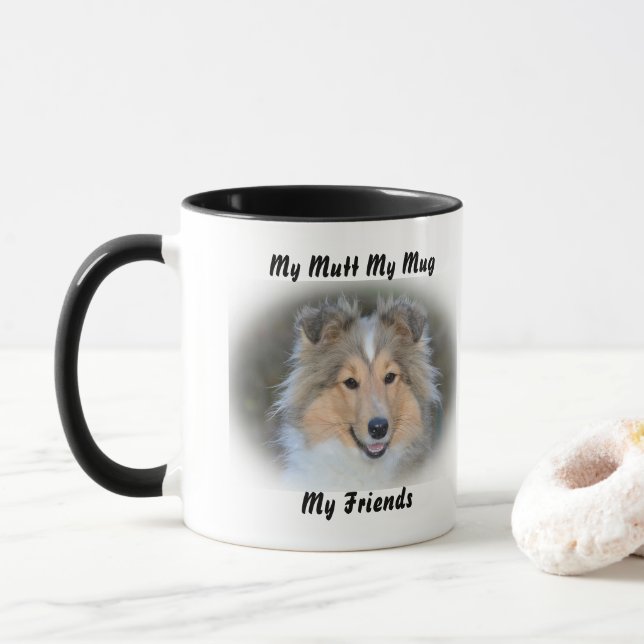 Taza Mi Mutt Mi Mug Mis Amigos. (Con donut)