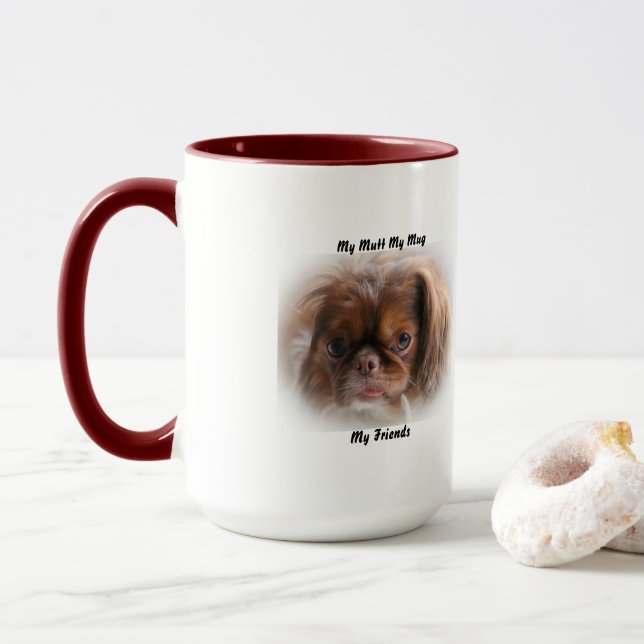 Taza Mi Mutt Mi Mug Mis Amigos. (Con donut)