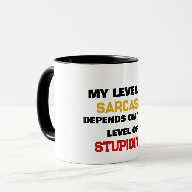 Taza Mi nivel de sarcasmo depende de tu estupidez Diver (Anverso izquierdo)