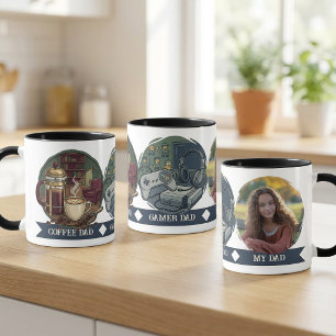 Taza Mi Papá Café y Jugador   Foto del Día del Padre