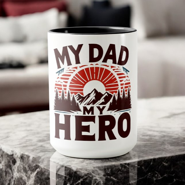 Taza Mi Papá Mi Heroe - Atardecer en la Montaña (Subido por el creador)
