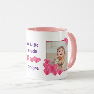Taza Mi pequeño milagro con fotos del corazón y despedi