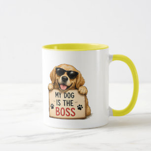 Taza 🐾 Mi perro es el jefe divertido dicho de perro 🐾