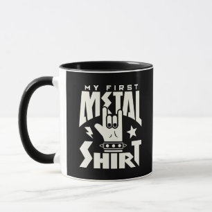 Taza Mi Primera Camiseta de Metal Mug de la Mano en Señ