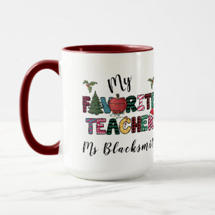 Taza Mi profesor favorito es Feliz Navidad