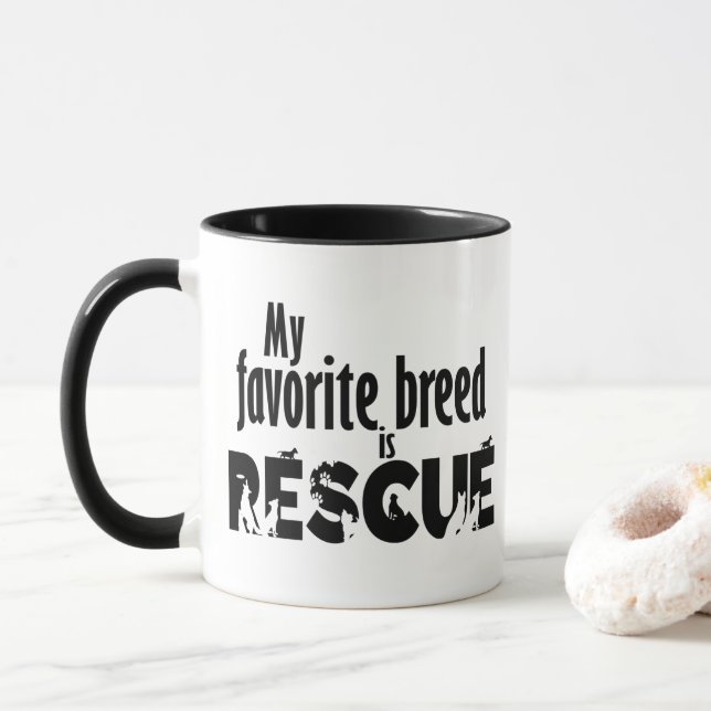 Taza Mi raza favorita es Rescate (Con donut)
