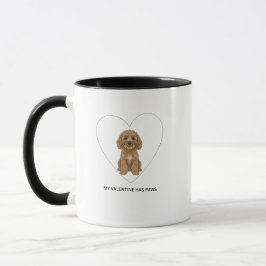Taza Mi San Valentín Tiene Patas Amante del Perro Cocka