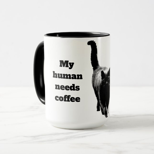 Taza Mi ser humano necesita café debido a mi cita del g (Anverso izquierdo)