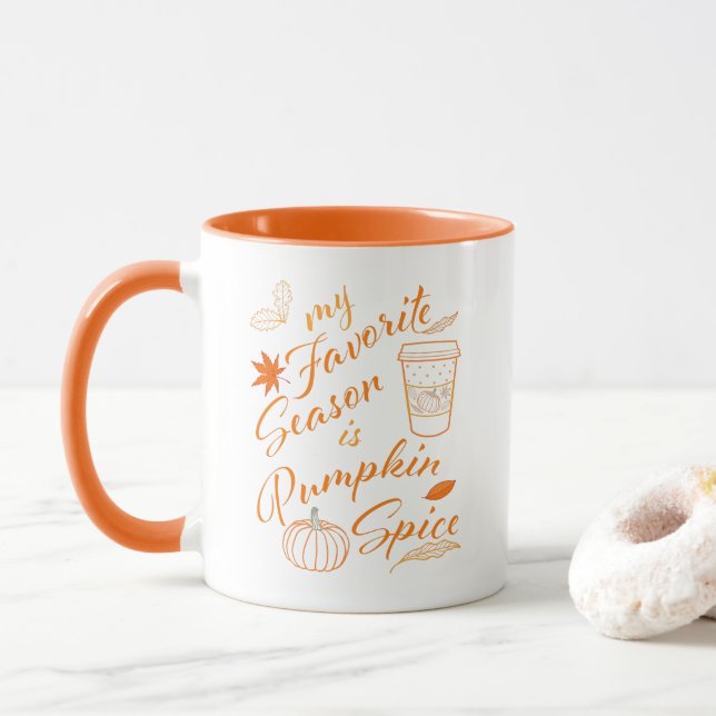 Taza Mi temporada favorita es el diseño del Naranja de  (Con donut)