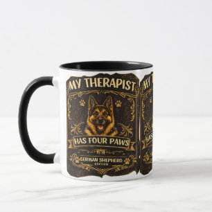 Taza Mi Terapeuta Tiene Cuatro Patas Pastor Alemán