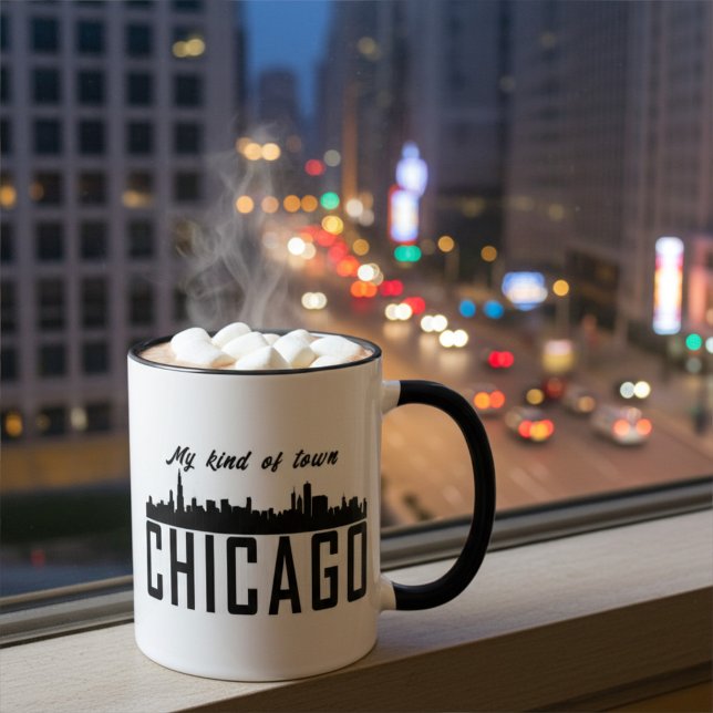 Taza Mi tipo de ciudad en Chicago City Skyline, persona (Subido por el creador)