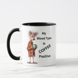 TAZA MI TIPO DE SANGRE ES CAFÉ POSITIVO