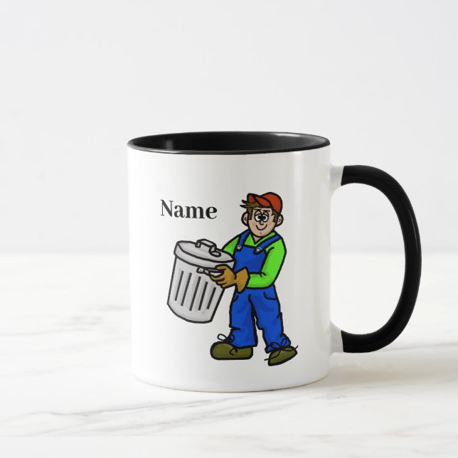 Taza Mi trabajo apesta a un hombre de basura Mug (Perso (Derecha)