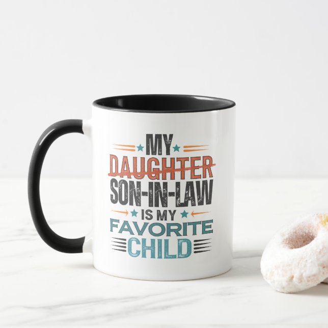Taza Mi yerno es mi hijo favorito reemplazó a mi hija (Con donut)