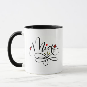 Taza Mia, letra mano