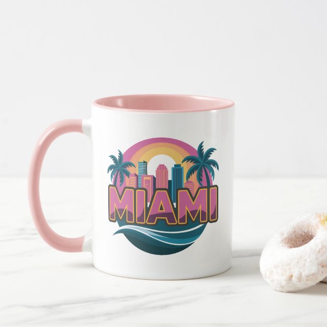 Taza Miami Florida Estados Unidos (Con donut)