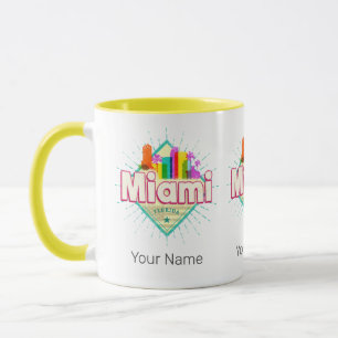 Taza Miami Florida Estados Unidos Retro Skyline Vintage