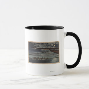 Taza Miami, la Florida - vista iluminada por la luna de