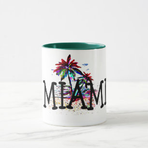 Taza miami verano playa diversión palmera viajar tazó