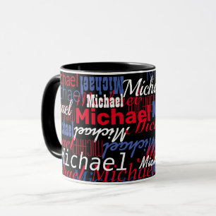 Taza Michael Custom Name Black Mug