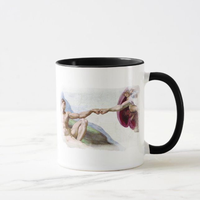 Taza Michelangelo Creación De Hombre - Dios Adam Fist B (Derecha)