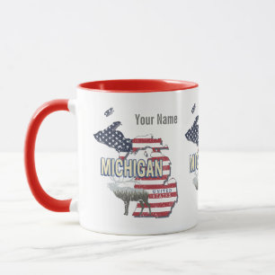 Taza Michigan Estados Unidos Retro State Map Vintage US