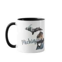 Michigan Silhouette con tipografía