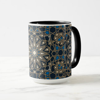 Taza Midnight & Gold Royal Islamic Geometric Mosaic