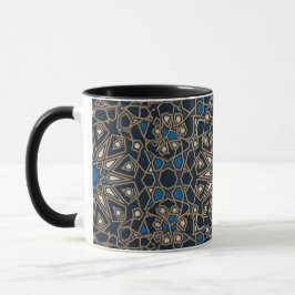 Taza Midnight & Gold Royal Islamic Geometric Mosaic Mug
