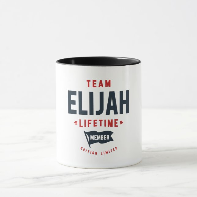 Taza Miembro del Equipo Elijah Lifetime Nombre Funny El (Centro)