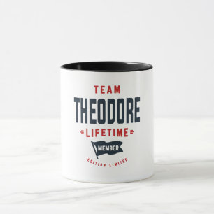 Taza Miembro del equipo Theodore Lifetime Funny Name Th