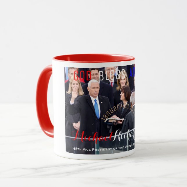 Taza Mike Pence 48th Vice President de USA juramentó (Anverso izquierdo)