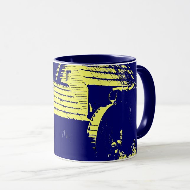Taza Millo de mabra azul amarillo y marina (Anverso derecho)