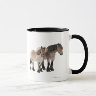 Taza Mime y para sonriendo, caballo belga, belga
