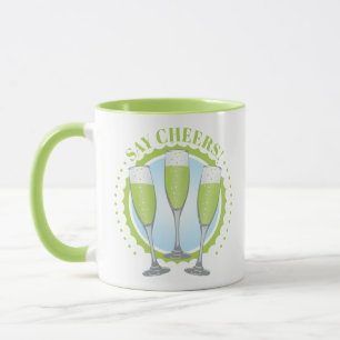 Taza Mimosa Green Champagne Glasses Mug