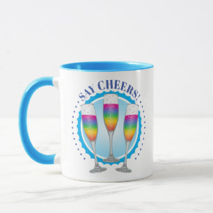 Taza Mimosa Rainbow Champagne Glass Mug