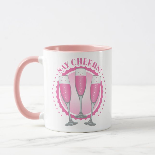 Taza Mimosa Rosa Champagne Glass Mug (Izquierda)